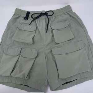 Pacsun Multi Cargo Shorts Mens Green Cotton‎ Nylon Outdoor Hiking Running Small